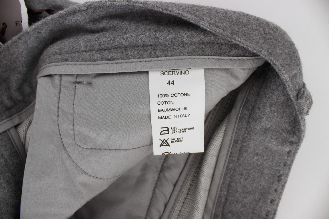 Ermanno Scervino Gray Cotton Straight Fit Casual Women's Pants