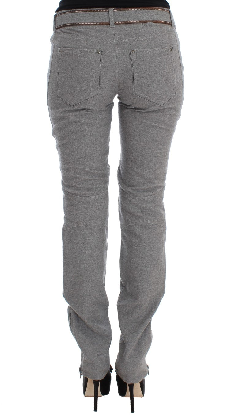 Ermanno Scervino Gray Cotton Slim Fit Casual Bootcut Women's Pants