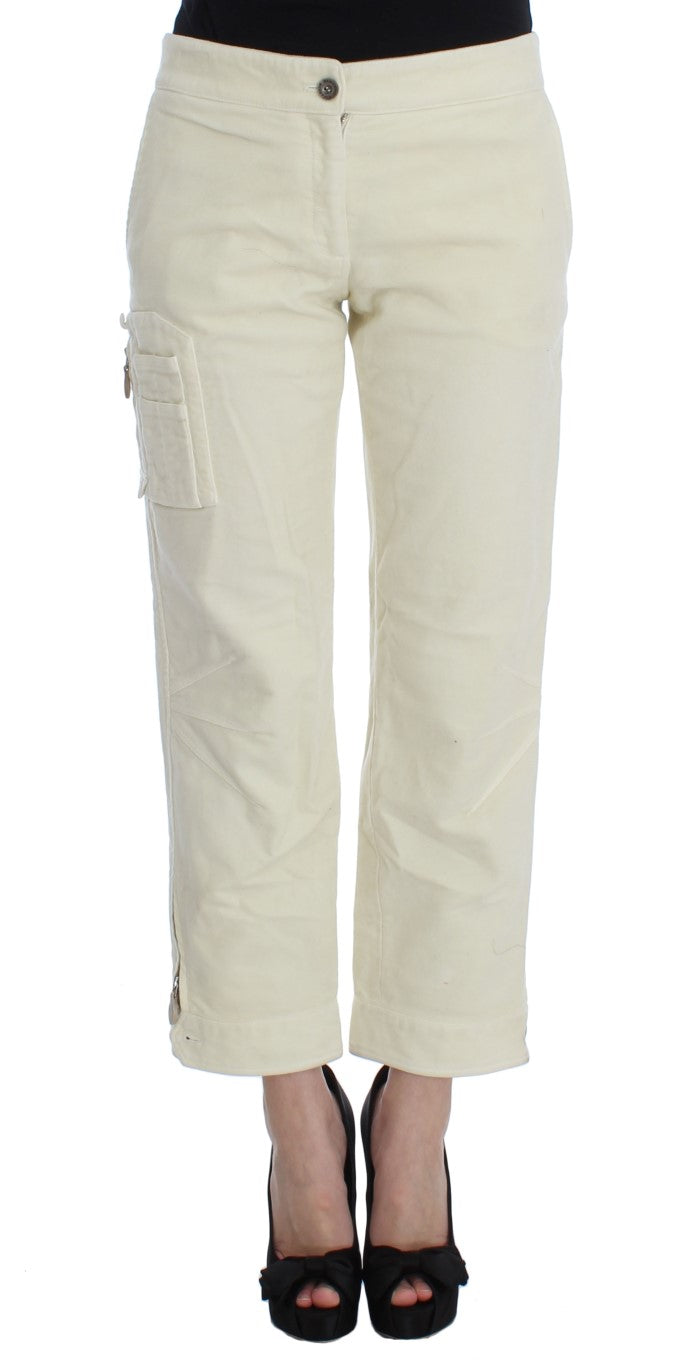 Ermanno Scervino Beige Cotton Capri Cropped Cargo Women's Pants (Pre-Owned)