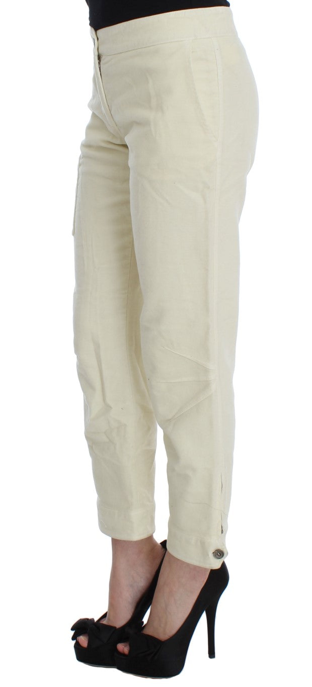 Ermanno Scervino Beige Cotton Capri Cropped Cargo Women's Pants (Pre-Owned)