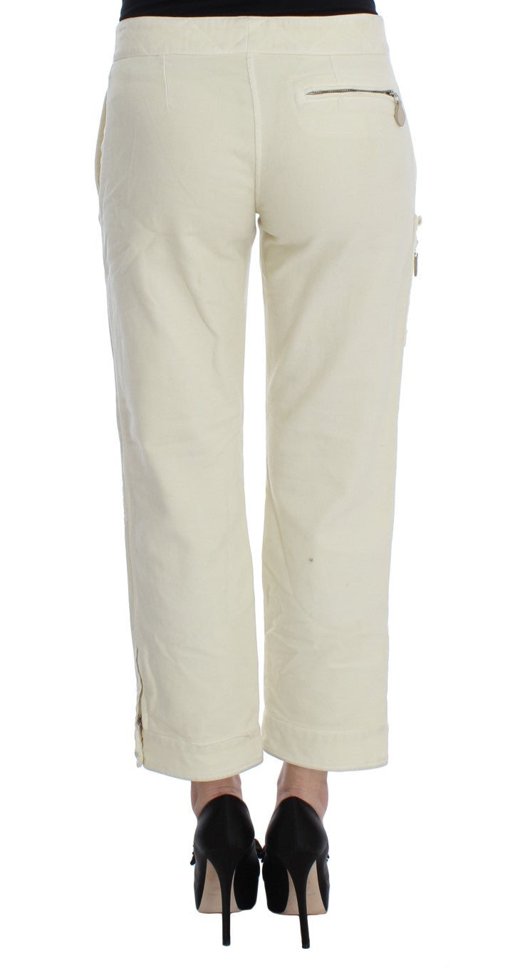 Ermanno Scervino Beige Cotton Capri Cropped Cargo Women's Pants (Pre-Owned)
