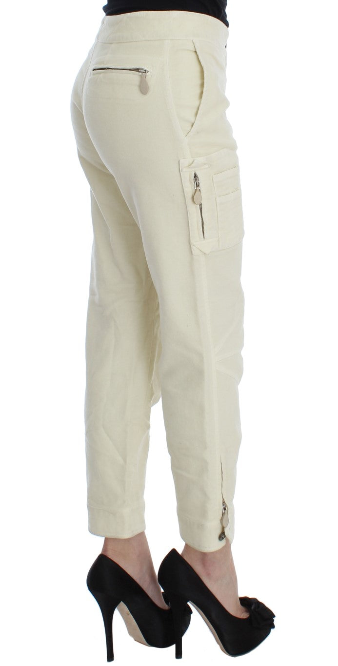 Ermanno Scervino Beige Cotton Capri Cropped Cargo Women's Pants (Pre-Owned)