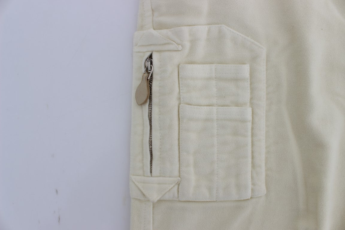 Ermanno Scervino Beige Cotton Capri Cropped Cargo Women's Pants (Pre-Owned)
