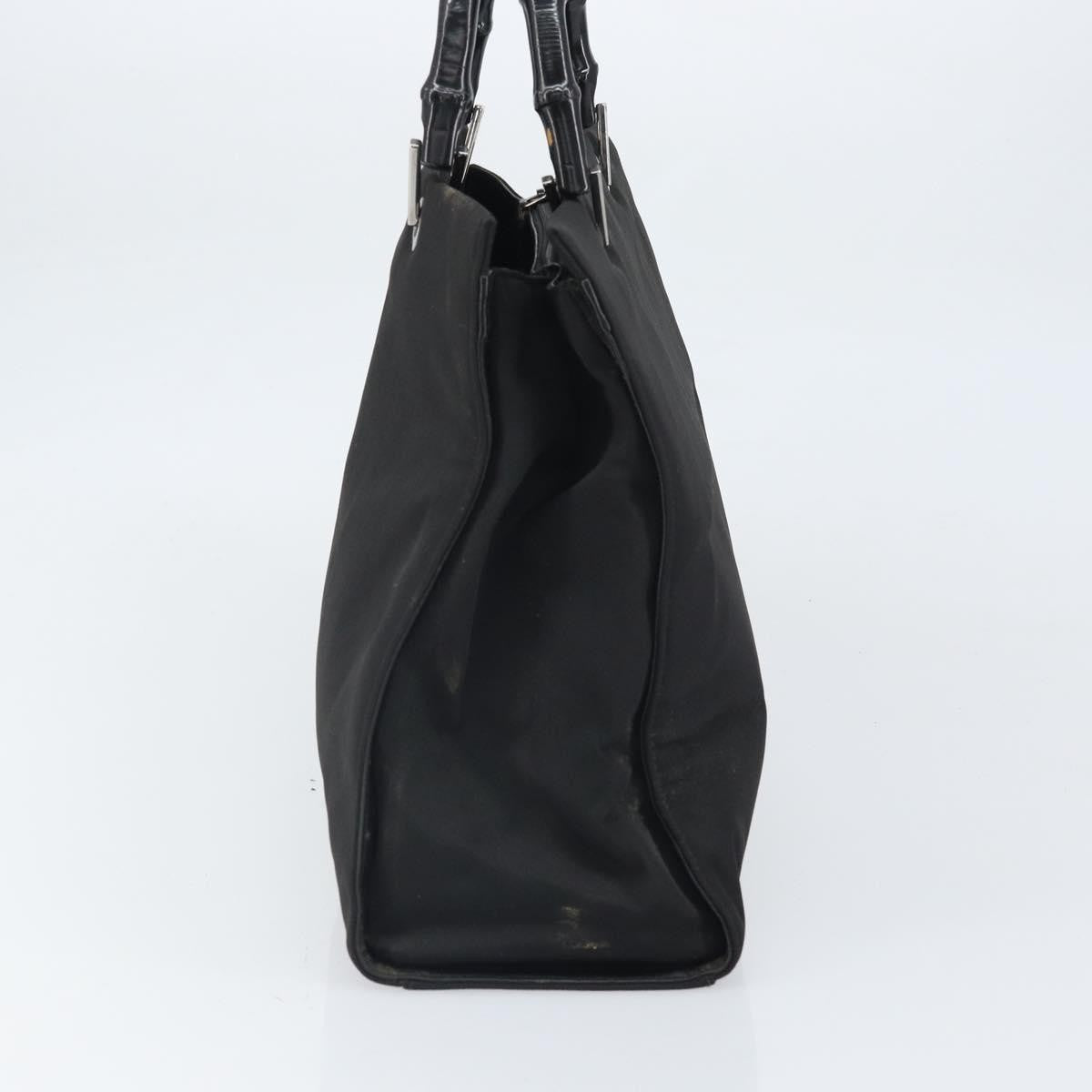Gucci Bamboo Nylon Black Nylon Tote Bag Bag (Pre-Owned)