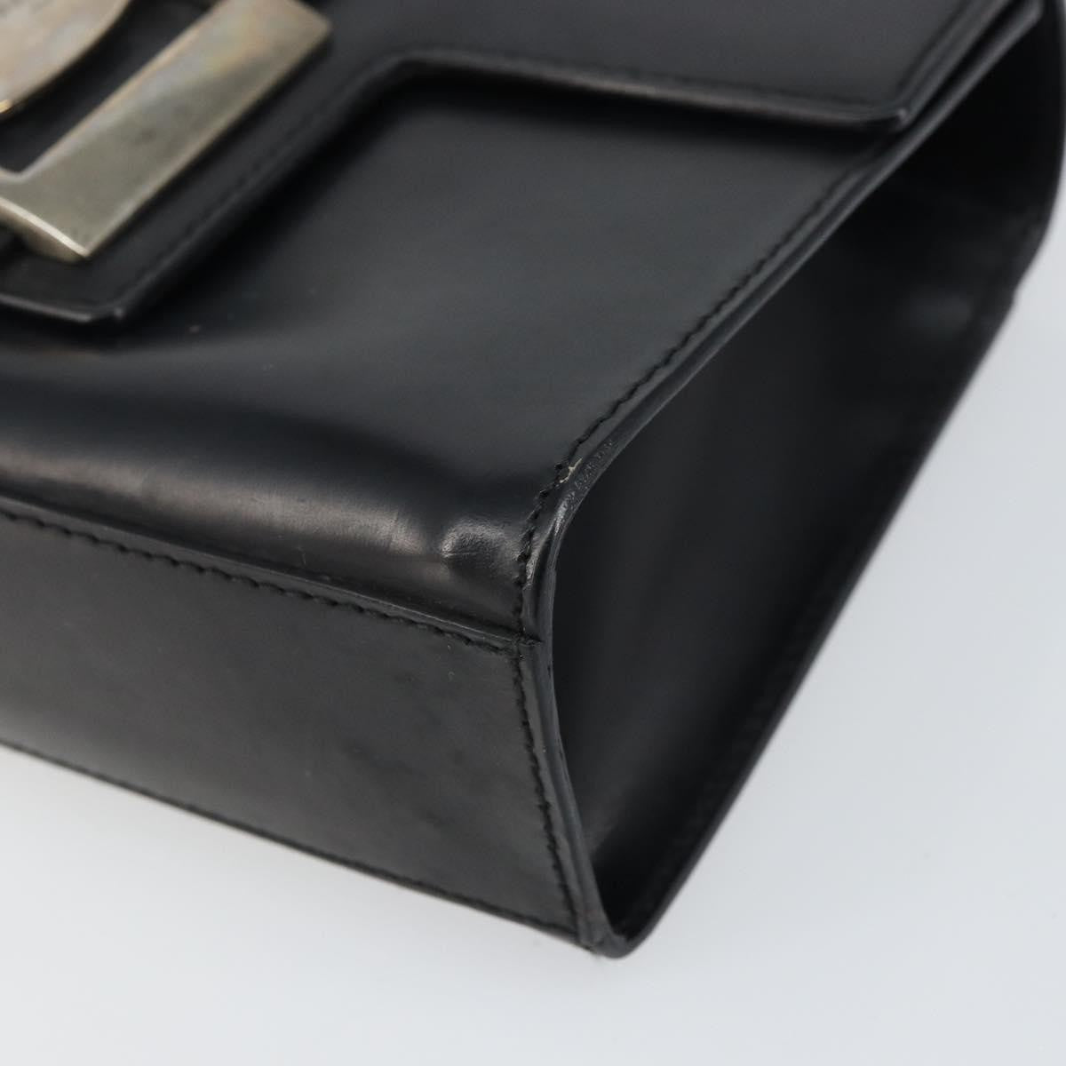 Salvatore Ferragamo Vala Leather Black Leather Handbag (Pre-Owned)