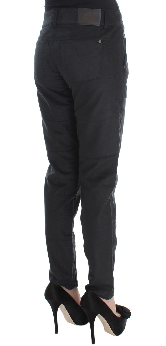 Ermanno Scervino Black Cotton Blend Regular Fit Women's Pants