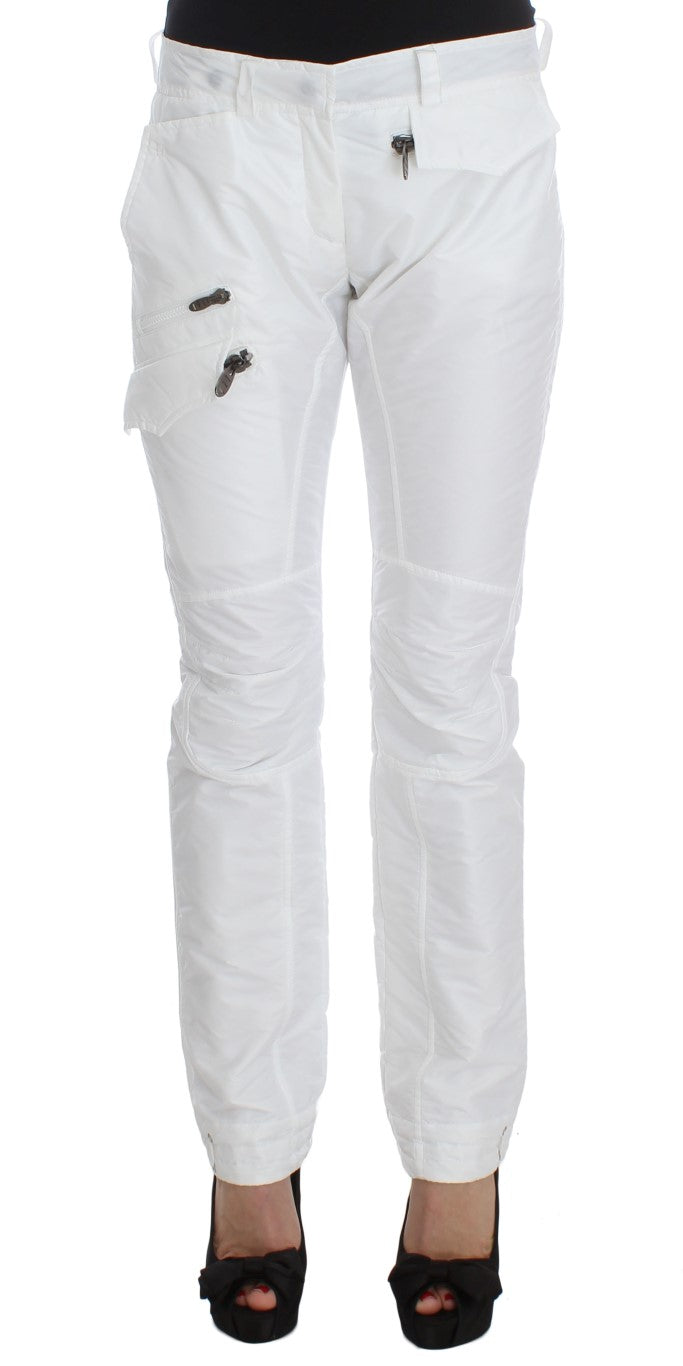 Ermanno Scervino Chic White Nylon Cargo Pants by Italian Women's Designer