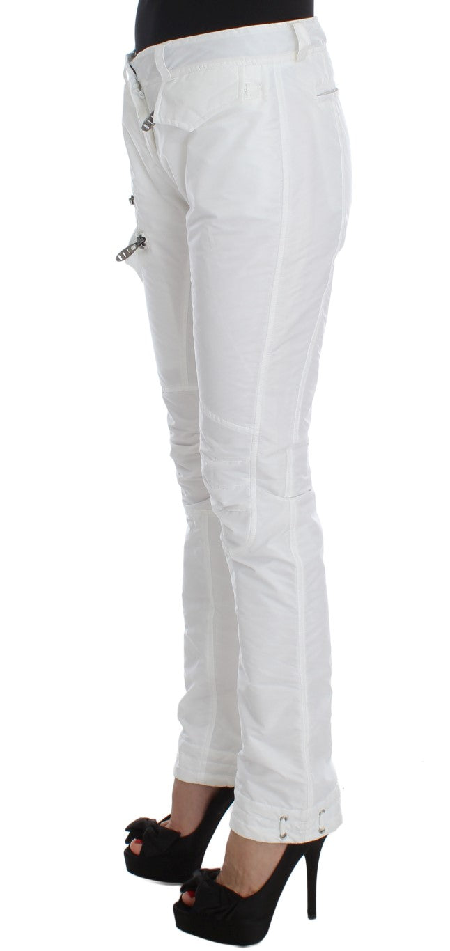 Ermanno Scervino White Nylon Padded Slim Fit Cargo Women's Pants