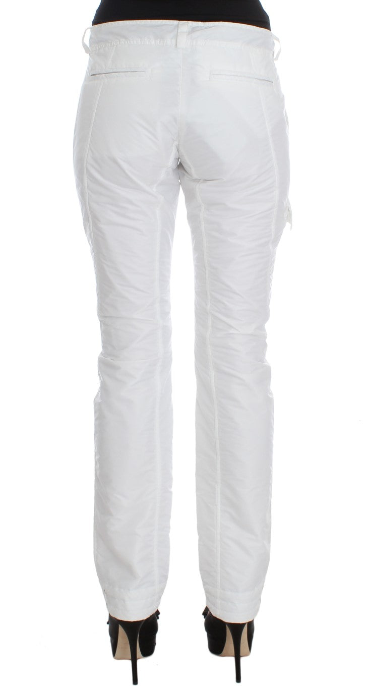 Ermanno Scervino White Nylon Padded Slim Fit Cargo Women's Pants