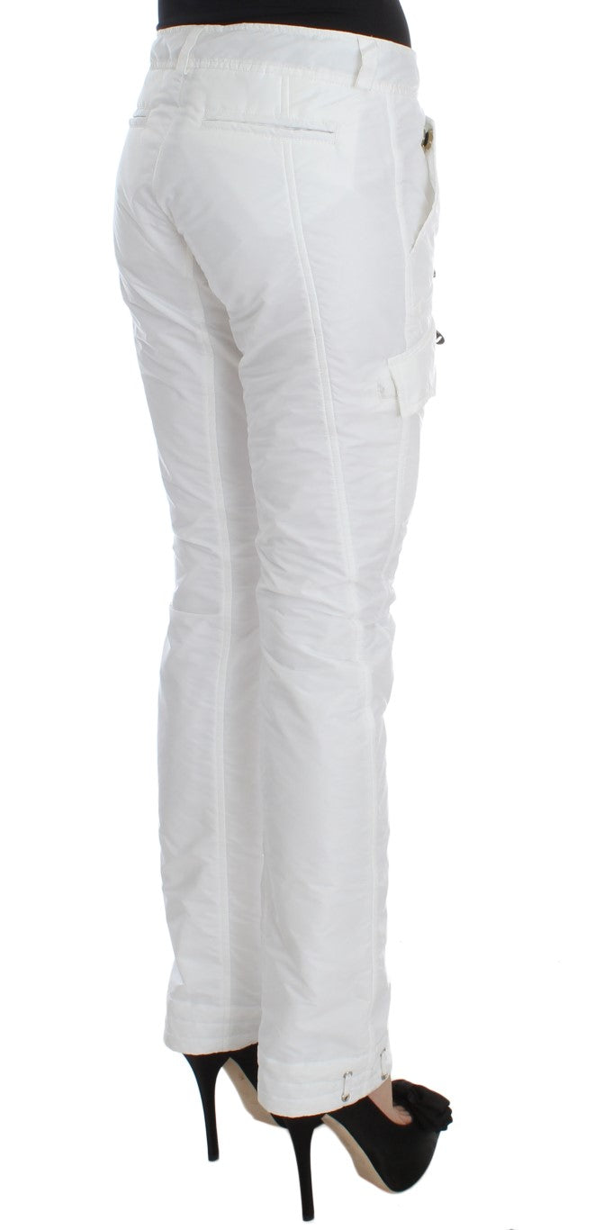 Ermanno Scervino White Nylon Padded Slim Fit Cargo Women's Pants