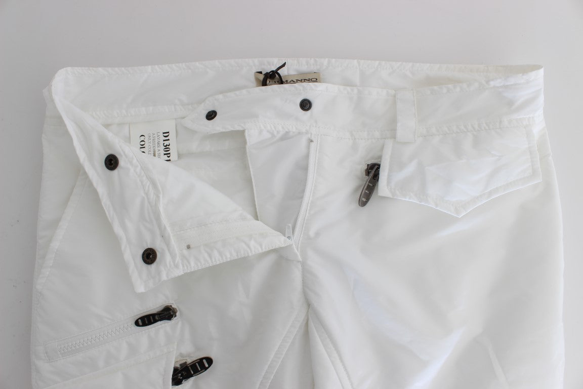 Ermanno Scervino Chic White Nylon Cargo Pants by Italian Women's Designer
