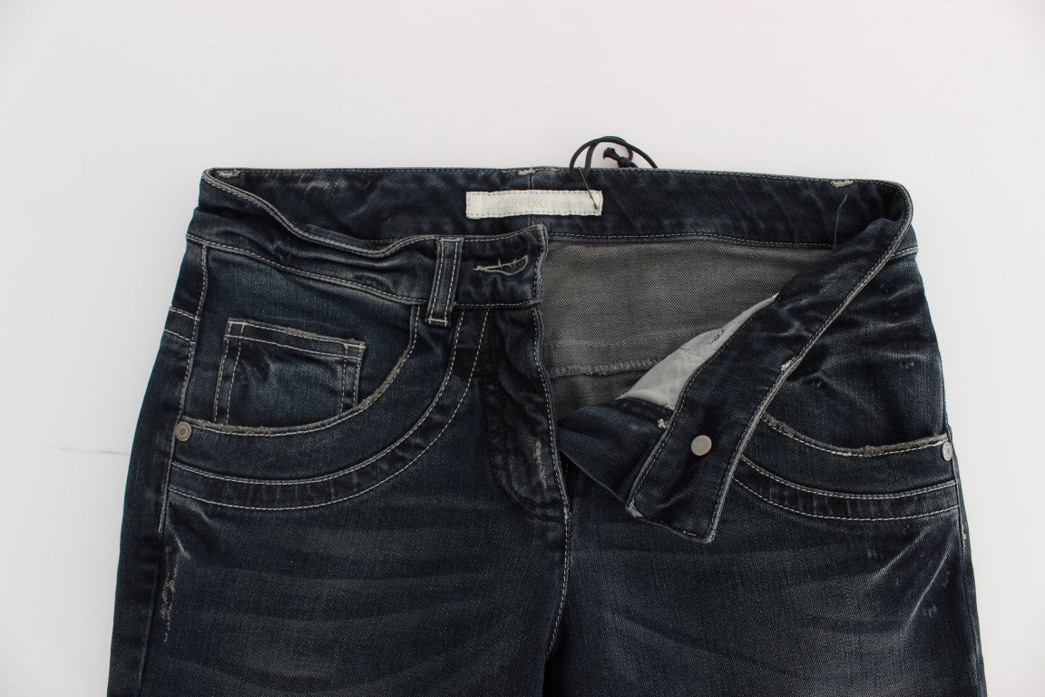 Ermanno Scervino Blue Cotton Blend Slim Fit Women's Jeans
