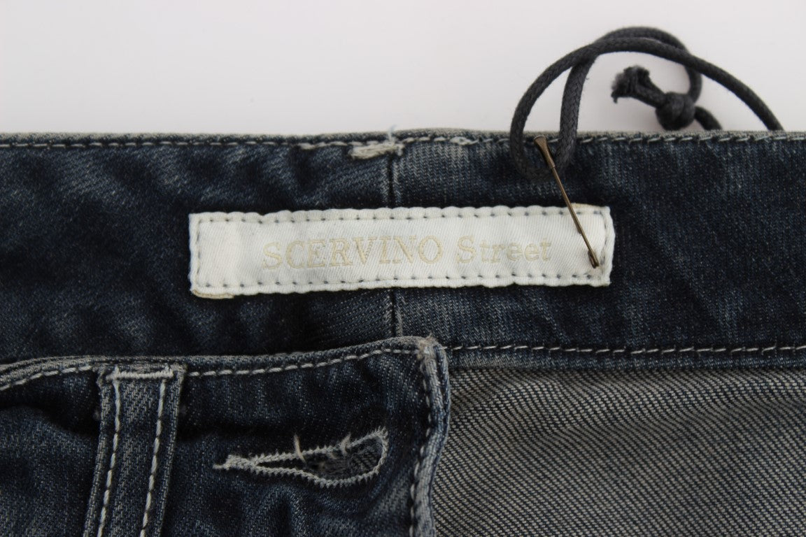 Ermanno Scervino Blue Cotton Blend Slim Fit Women's Jeans