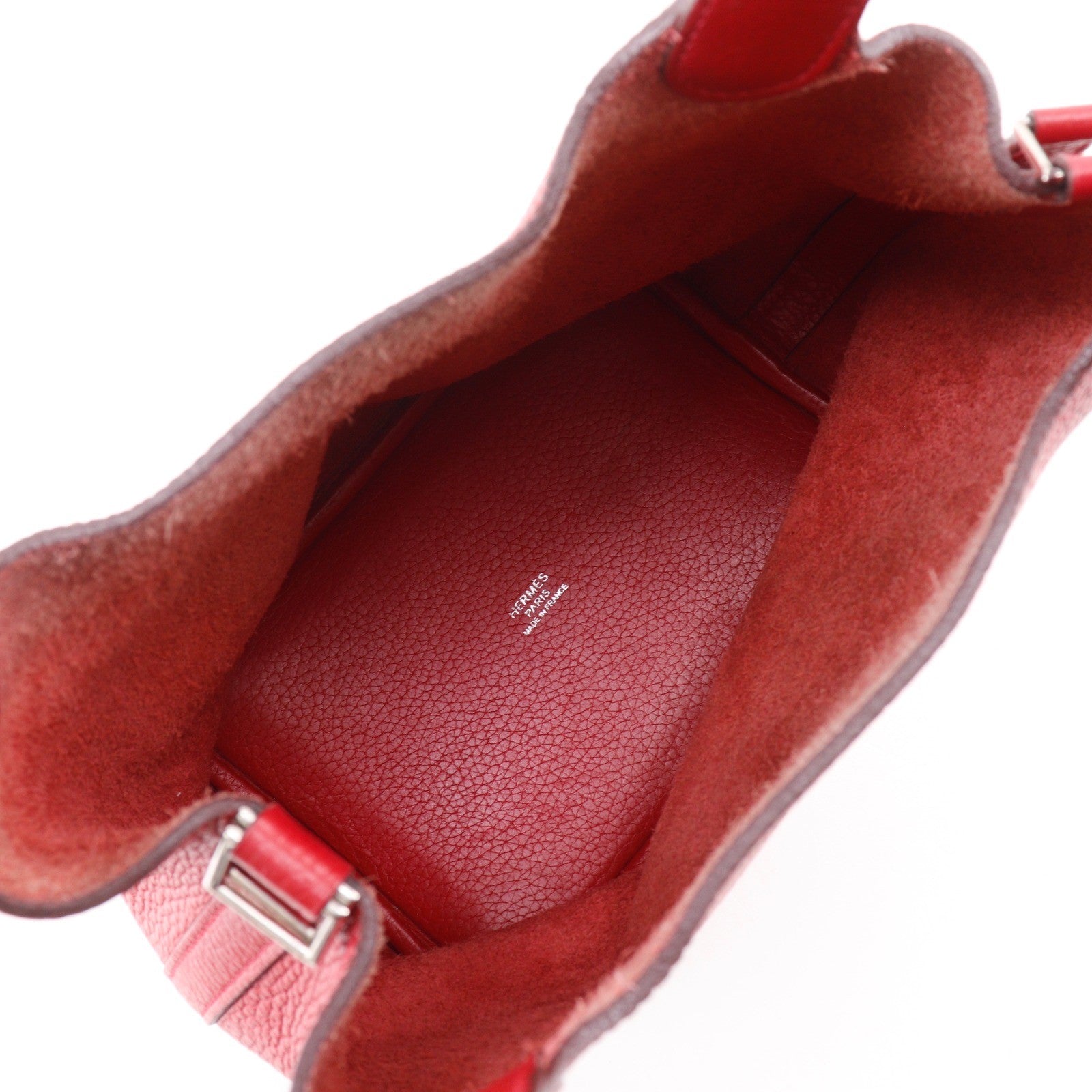 Hermes Picotin Clémence Red Leather Handbag (Pre-Owned)