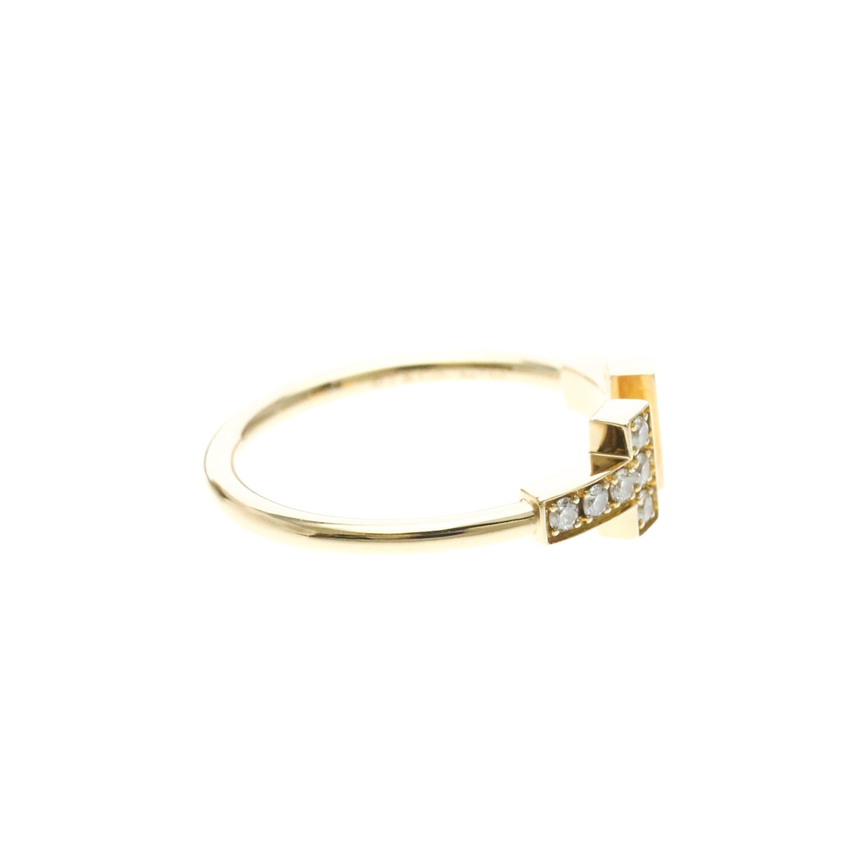 Tiffany & Co. T Wire 18K Rose Gold With Diamonds Gold Pink_Gold Ring Jewelry (Pre-Owned)