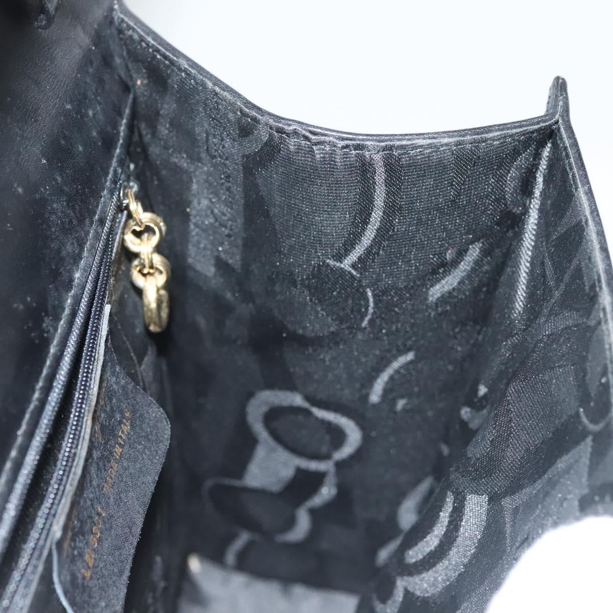 Salvatore Ferragamo Vala Leather Black Leather Handbag (Pre-Owned)