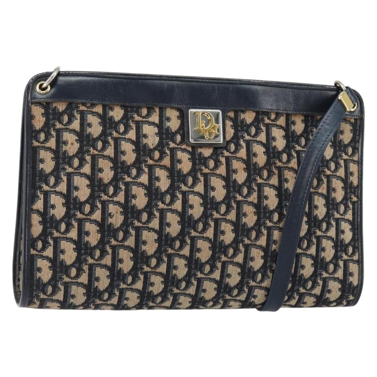Christian Dior Vintage Trotter Canvas Navy Canvas Shoulder Bag Bag (Pre-Owned)