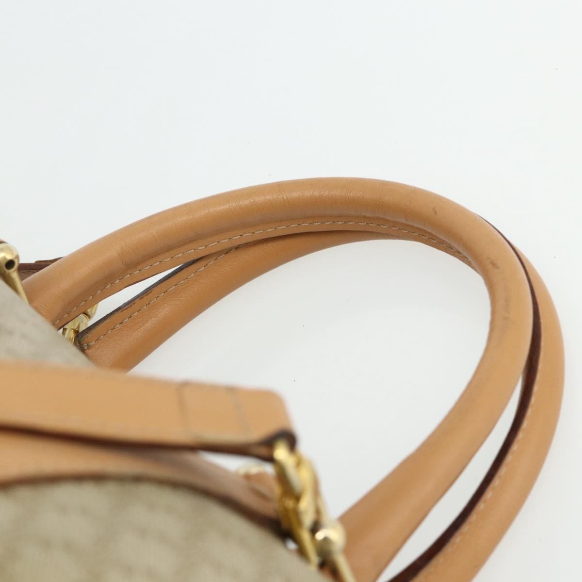 Celine Boston Triomphe Coated Canvas Beige Pvc Handbag (Pre-Owned)
