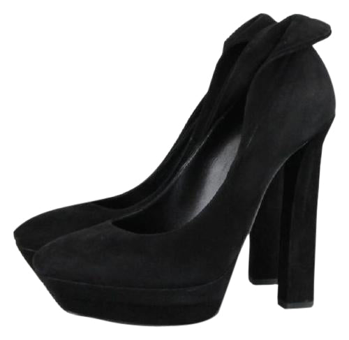 Bottega Veneta Women's Black Suede Platform Heel Pump (36.5 EU / 6.5 US)