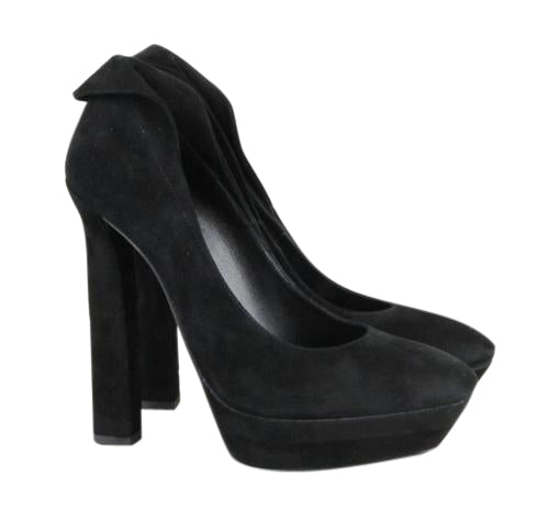 Bottega Veneta Women's Black Suede Platform Heel Pump (36.5 EU / 6.5 US)