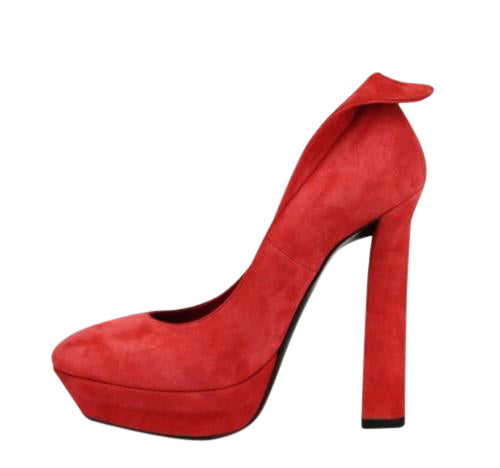 Bottega Veneta Women's Red Suede Platform Heel Pump (38 EU / 8 US)