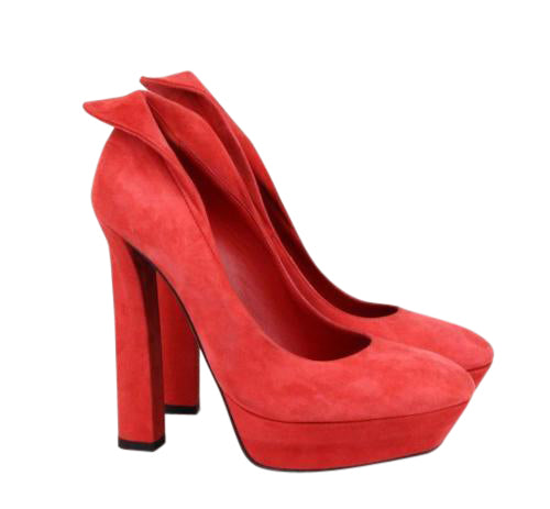 Bottega Veneta Women's Red Suede Platform Heel Pump (40 EU / 10 US)
