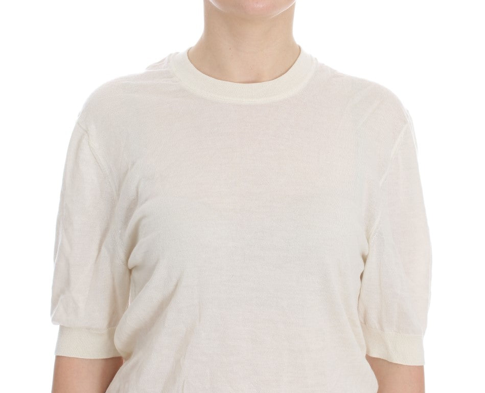 Dolce & Gabbana White 100% Cashmere Women's Sweater