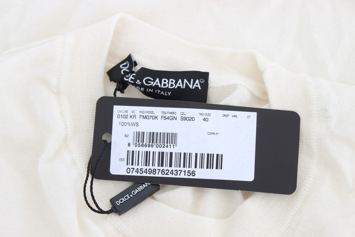 Dolce & Gabbana White 100% Cashmere Women's Sweater