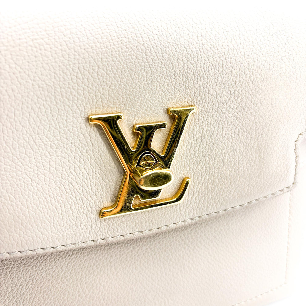 Louis Vuitton Lockme Ever Leather Beige Leather Handbag (Pre-Owned)
