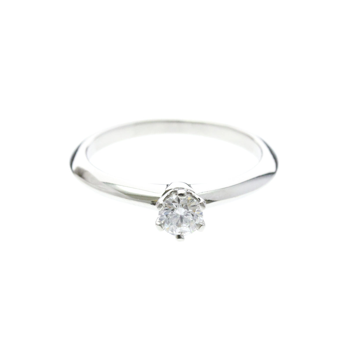 Tiffany & Co. Tiffany Setting Solitaire Platinum With Rbc Diamond G/Vvs2 Silver Platinum Ring Jewelry (Pre-Owned)