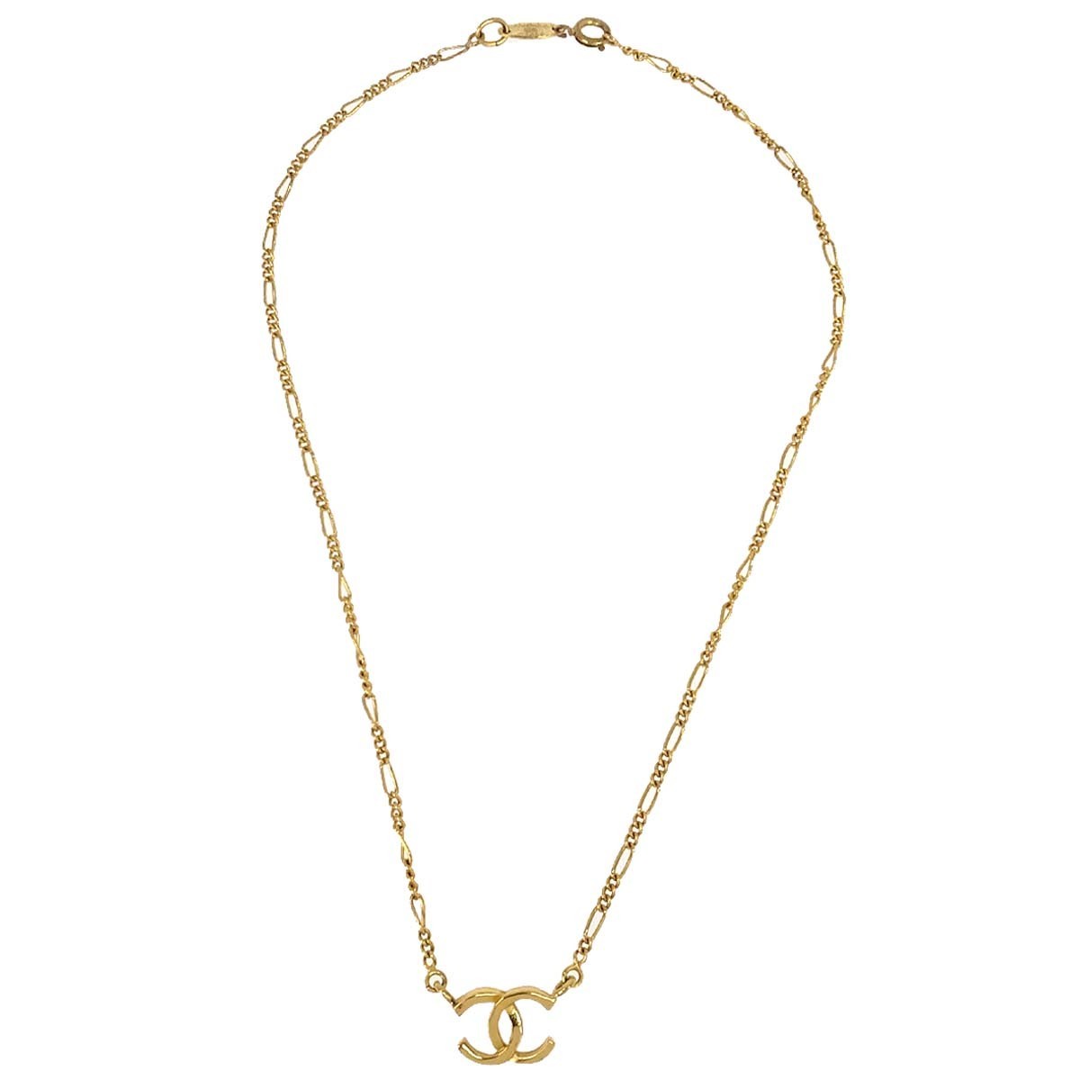 Chanel Quilted Cc Pendant Chain Metal Gold Gold_Plated Necklace Jewelry (Pre-Owned)