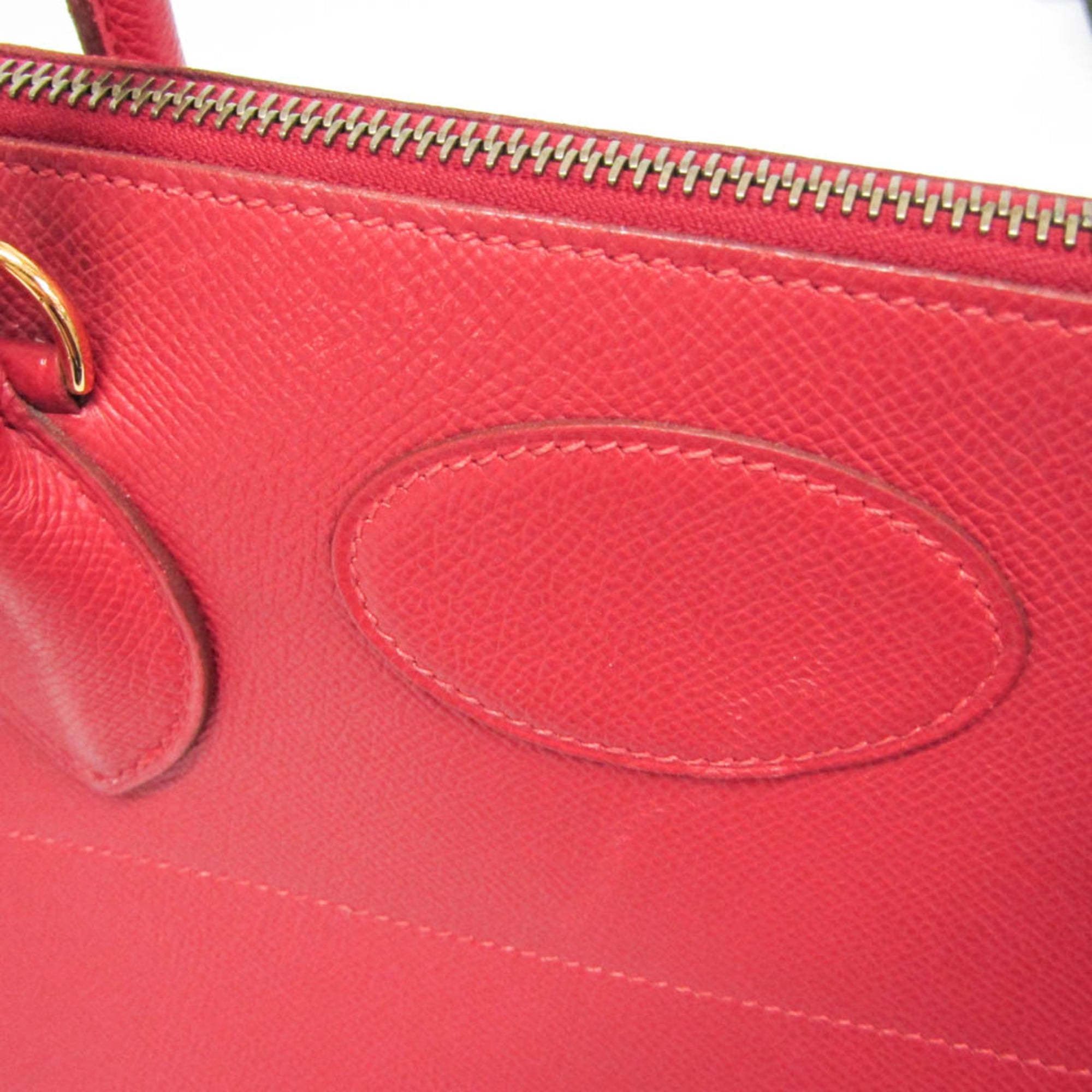 Hermes Bolide Courchevel Red Leather Handbag (Pre-Owned)