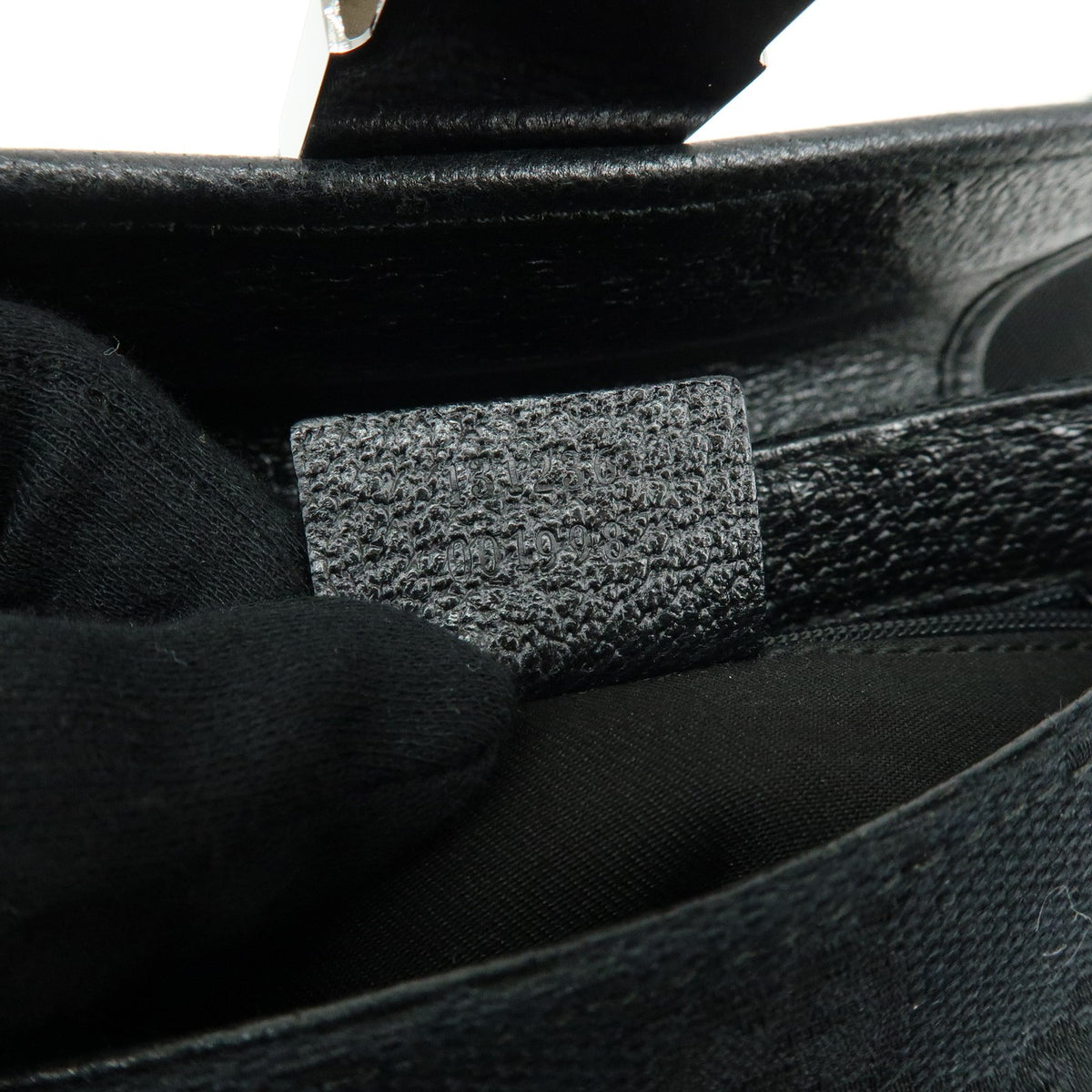 Gucci Buckle Belt Gg Canvas Black Canvas Handbag (Pre-Owned)