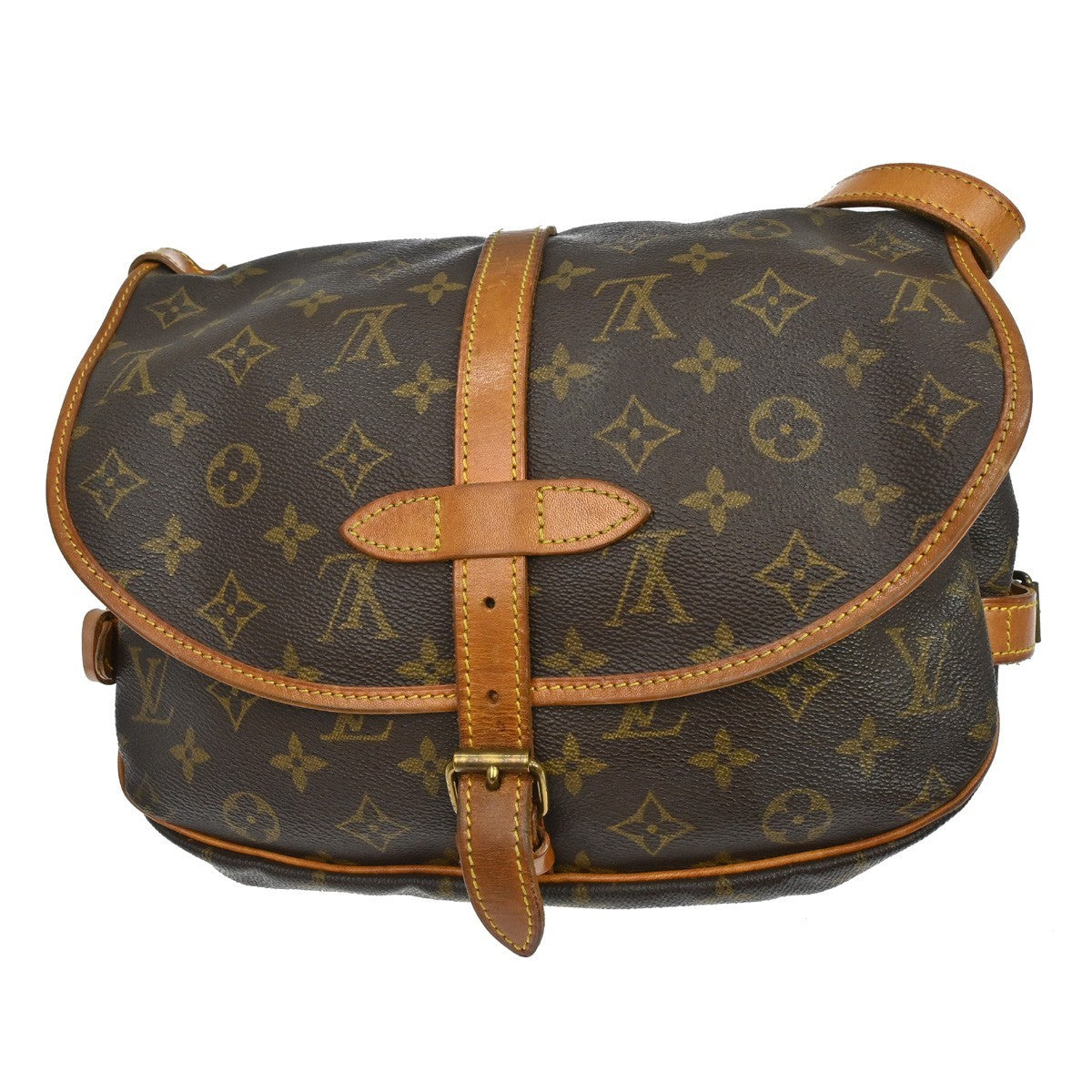 Louis Vuitton Saumur Messenger Monogram Canvas Brown Canvas Shoulder Bag Bag (Pre-Owned)