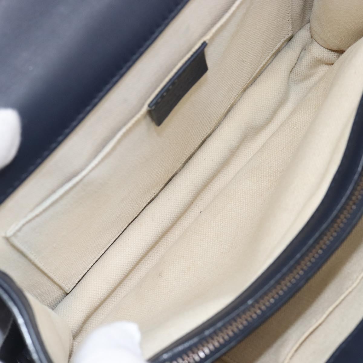 Gucci Dionysus Bamboo Top Handle Leather Navy Leather Handbag (Pre-Owned)