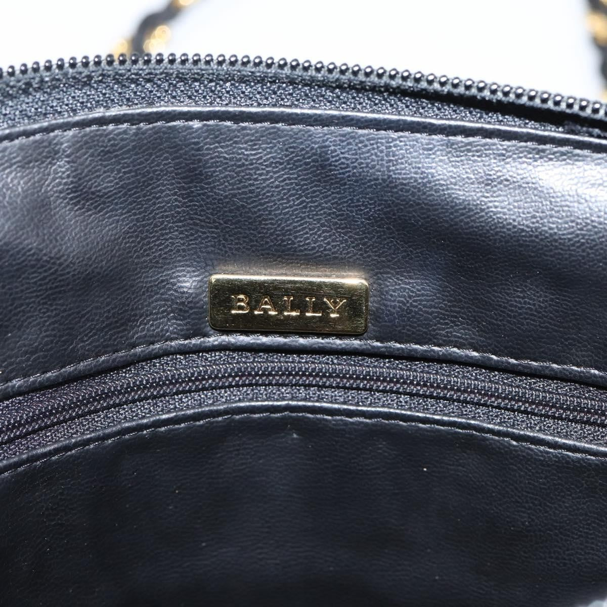 Bally Vintage Chain Quilted Leather Black Leather Shoulder Bag Bag (Pre-Owned)