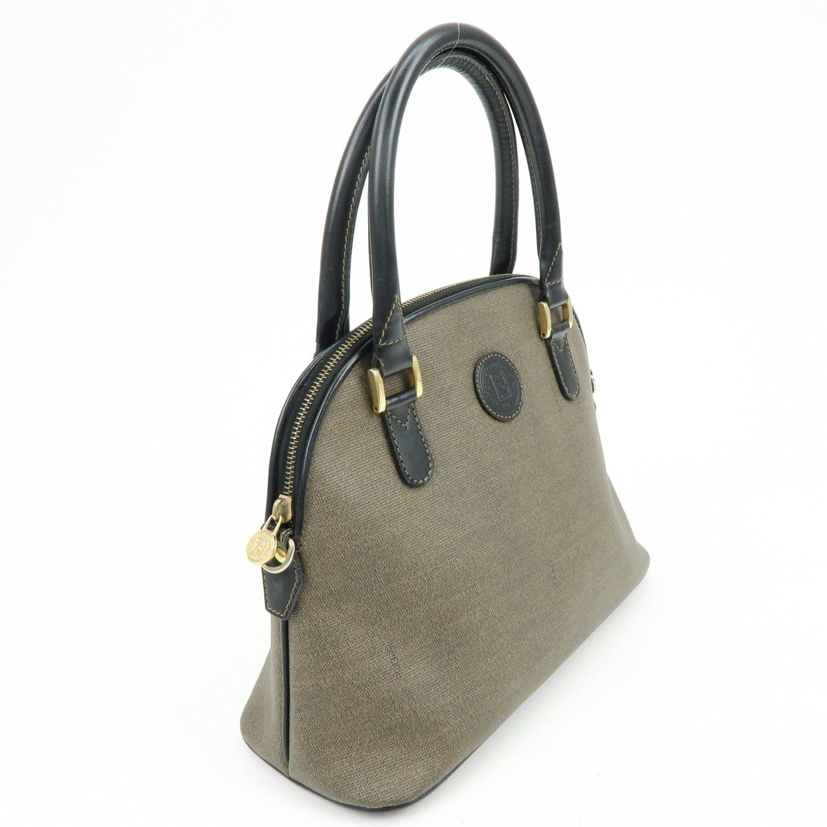 Fendi Vintage Dome Satchel Leather Brown Leather Handbag (Pre-Owned)