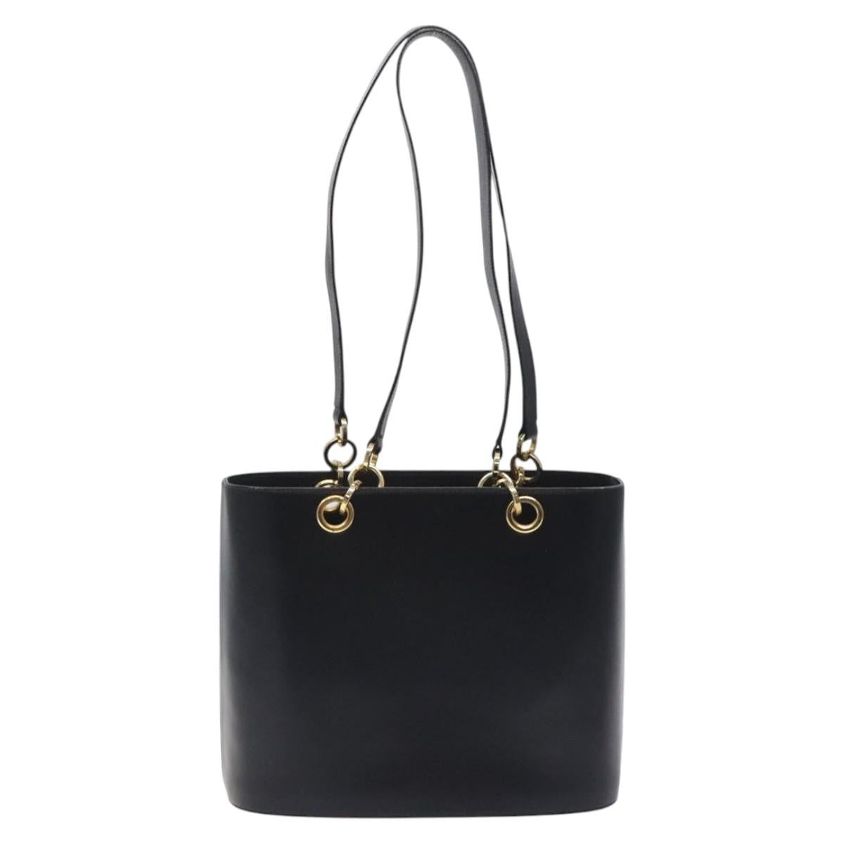 Salvatore Ferragamo Vintage Leather Black Leather Tote Bag Bag (Pre-Owned)