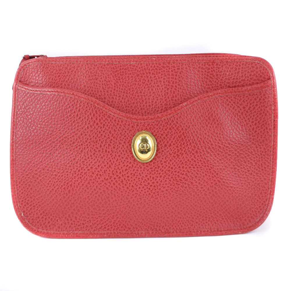 Dior Red Leather Clutch Bag (Pre-Owned)