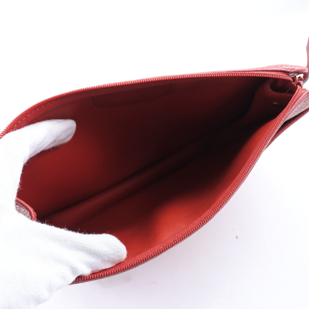 Dior Red Leather Clutch Bag (Pre-Owned)
