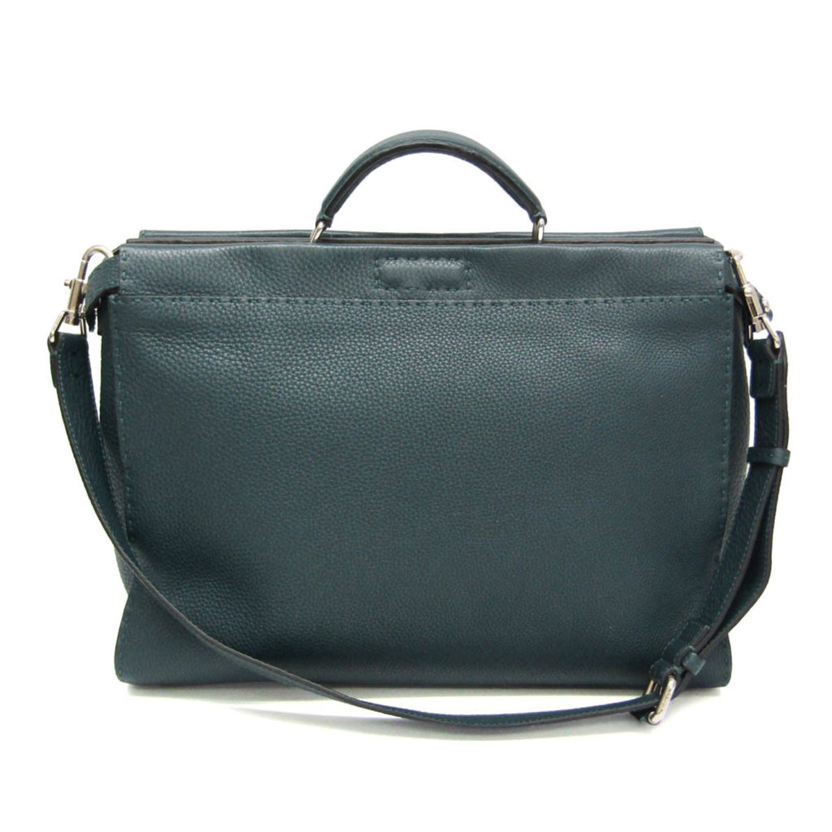 Fendi Monster Selleria Peekaboo Leather Green Leather Handbag (Pre-Owned)
