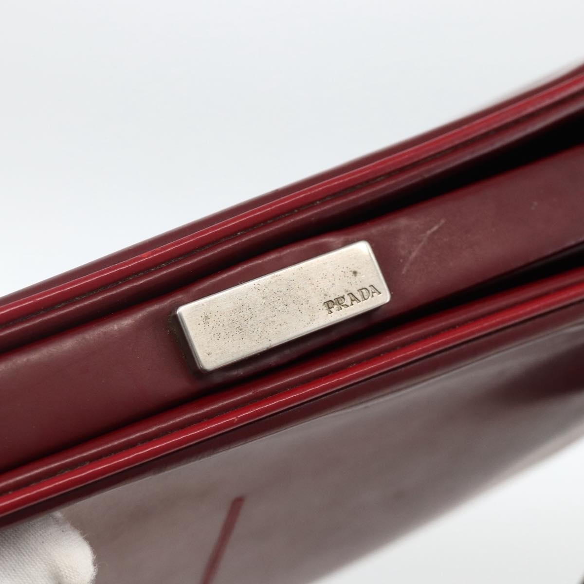 Prada Vintage Leather Burgundy Leather Handbag (Pre-Owned)