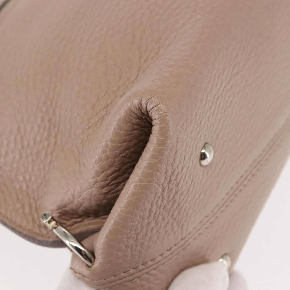 Salvatore Ferragamo Sofia Satchel Grainy Leather Beige Leather Handbag (Pre-Owned)