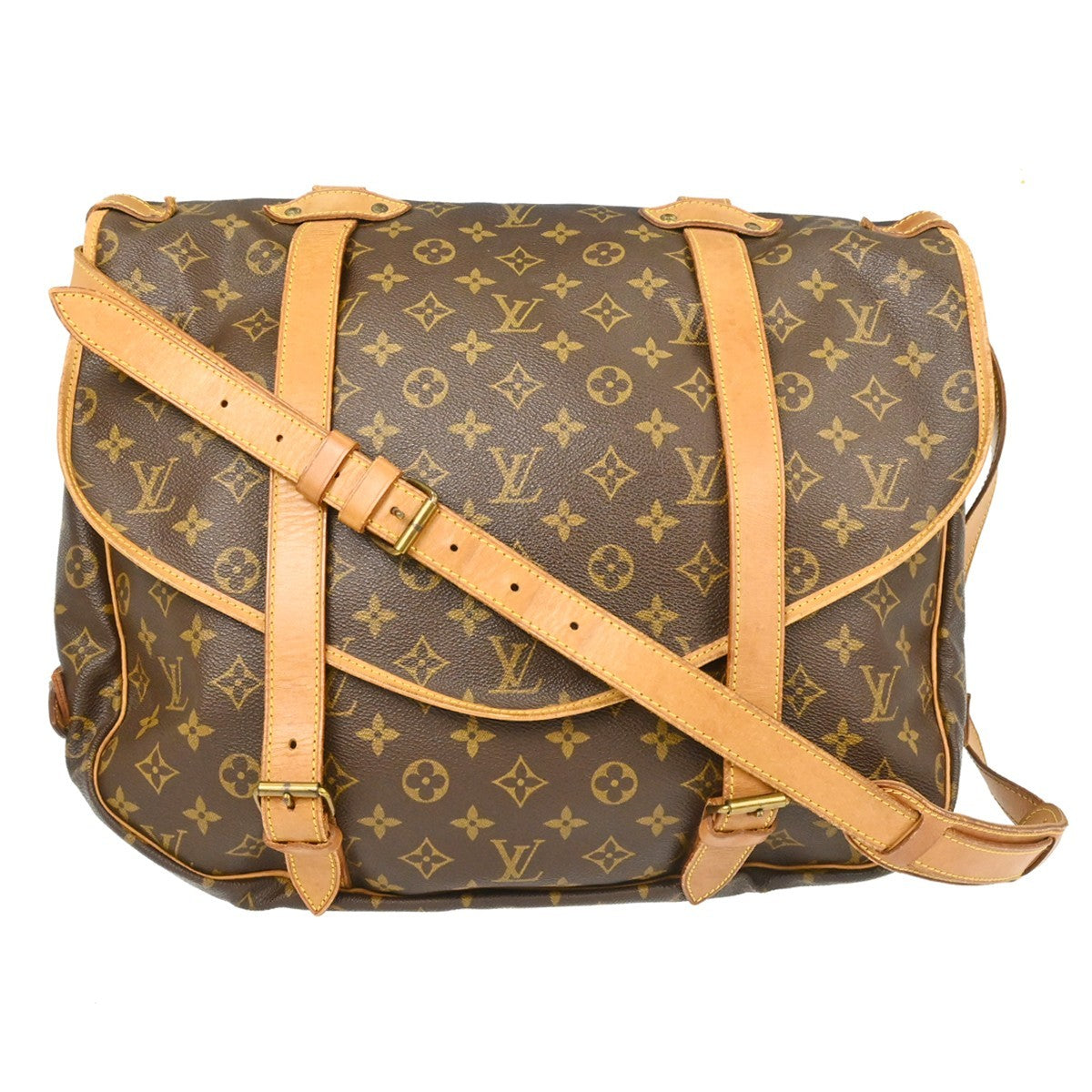 Louis Vuitton Saumur Monogram Canvas Brown Canvas Shoulder Bag Bag (Pre-Owned)