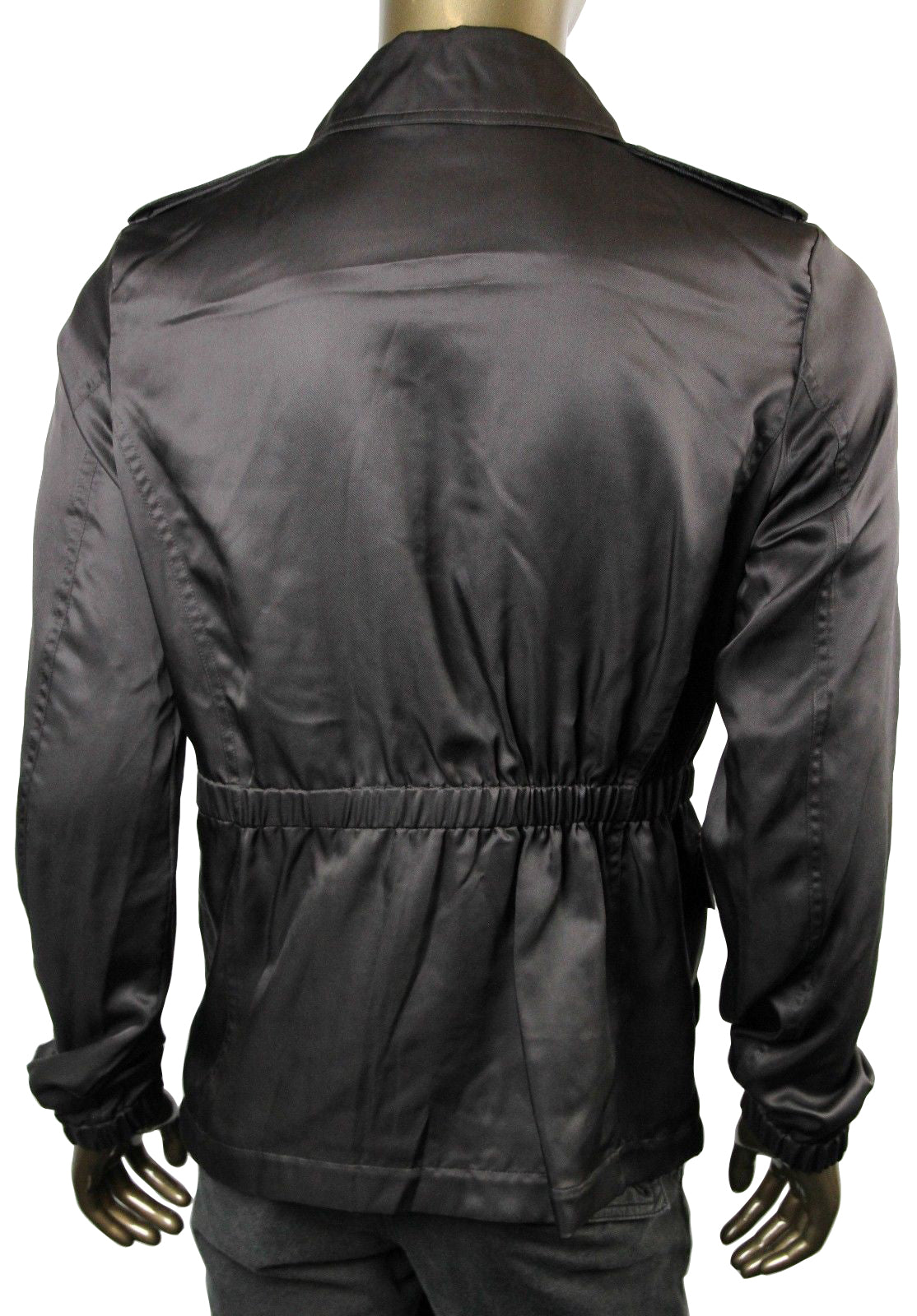 Gucci Men's Windbreak Blouse Brown Silk Jacket
