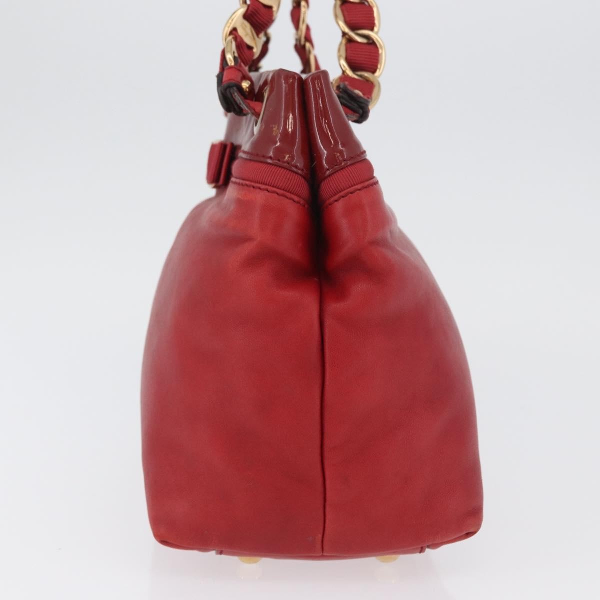Salvatore Ferragamo Vala Tote Leather Red Leather Tote Bag Bag (Pre-Owned)