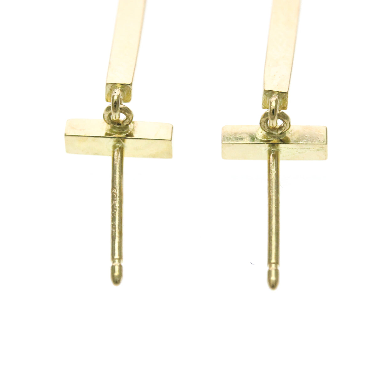 Tiffany & Co. T Wire Bar 18K Yellow Gold Gold Yellow_Gold Earrings Jewelry (Pre-Owned)