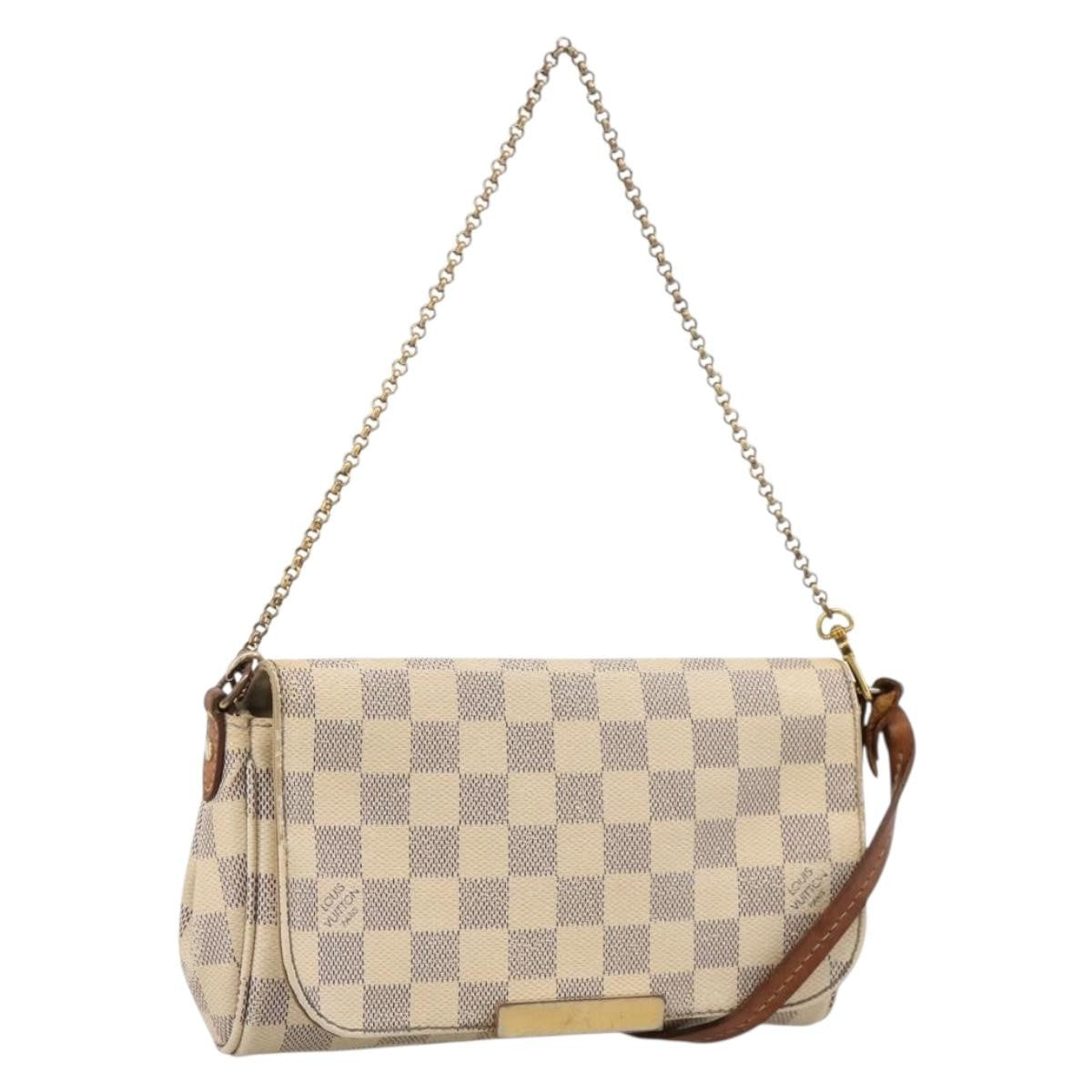 Louis Vuitton Favorite Damier White Canvas Handbag (Pre-Owned)