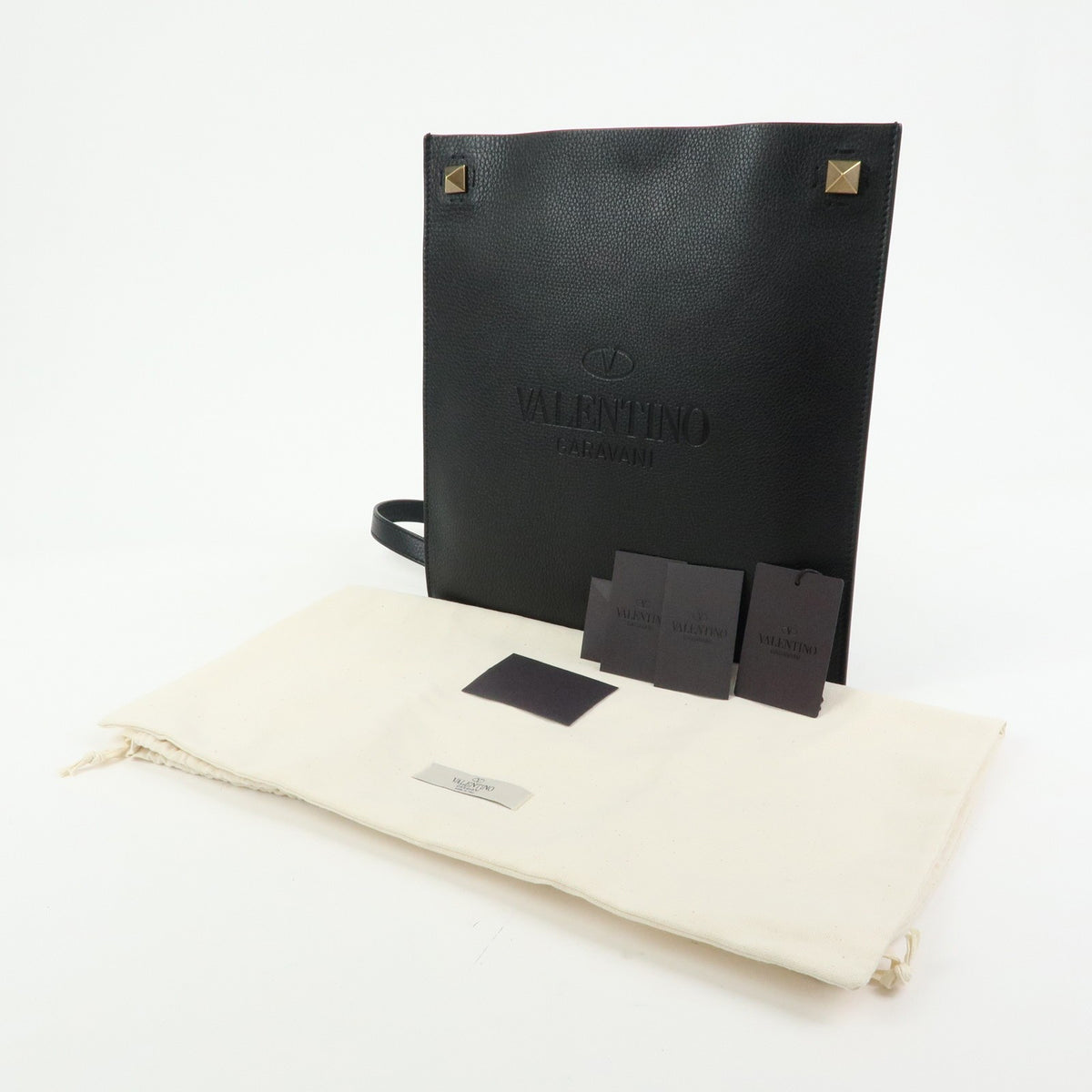 Valentino Garavani Vintage Leather Black Leather Shoulder Bag Bag (Pre-Owned)