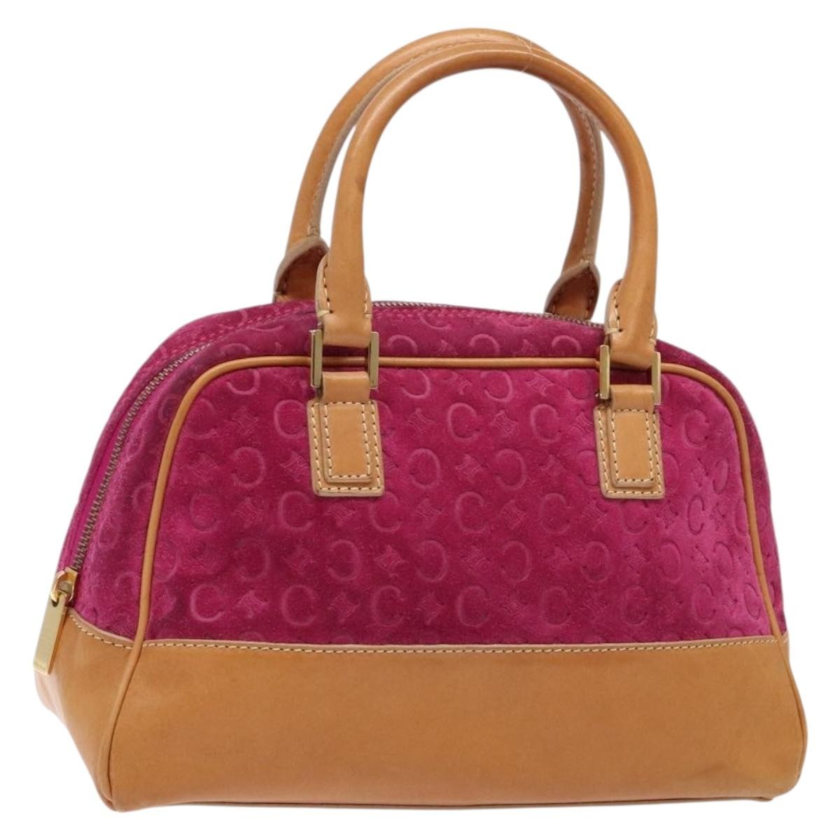 Celine Vintage Macadam C Macadam Suede Purple Suede Handbag (Pre-Owned)